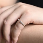 Baguette Cut Moissanite Wedding Band Open Ring