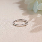 Baguette Cut Moissanite Wedding Band Open Ring