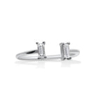 Baguette Cut Moissanite Wedding Band Open Ring