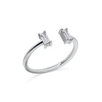 Baguette Cut Moissanite Wedding Band Open Ring
