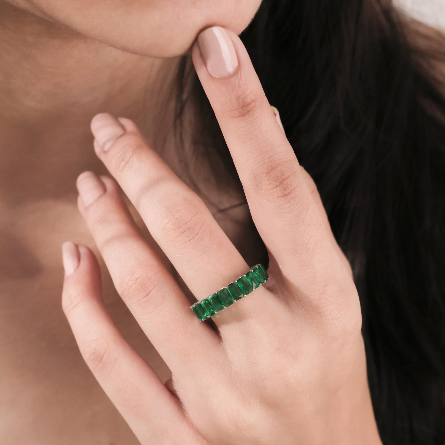 Fancy Emerald Stones Ring
