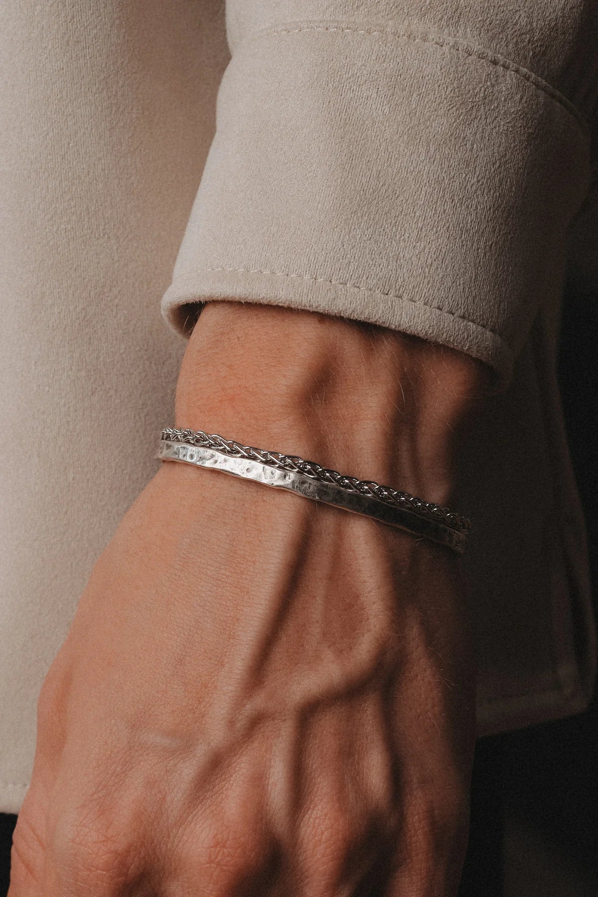 Thin Hammered bracelet