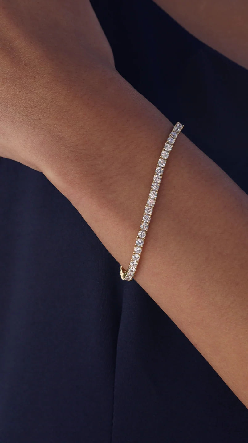 GOLD VIANNE TENNIS BRACELET 4mm