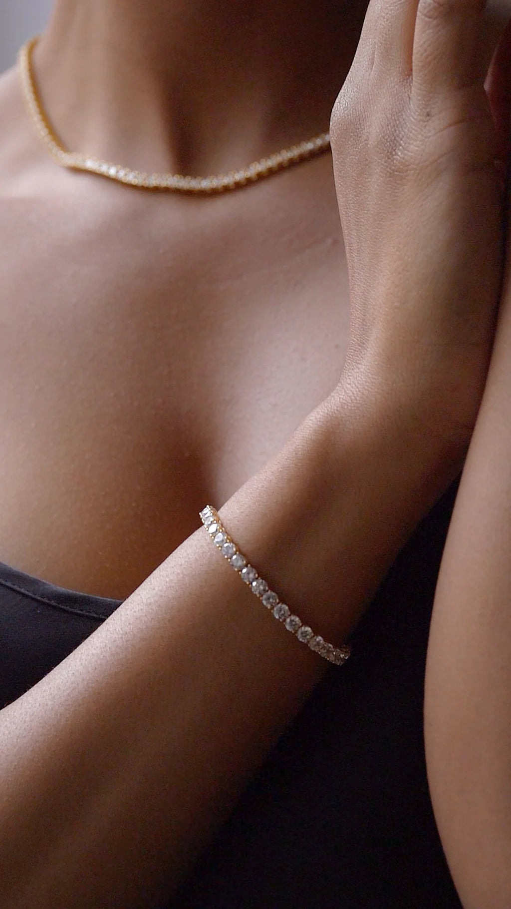 GOLD VIANNE TENNIS BRACELET 4mm