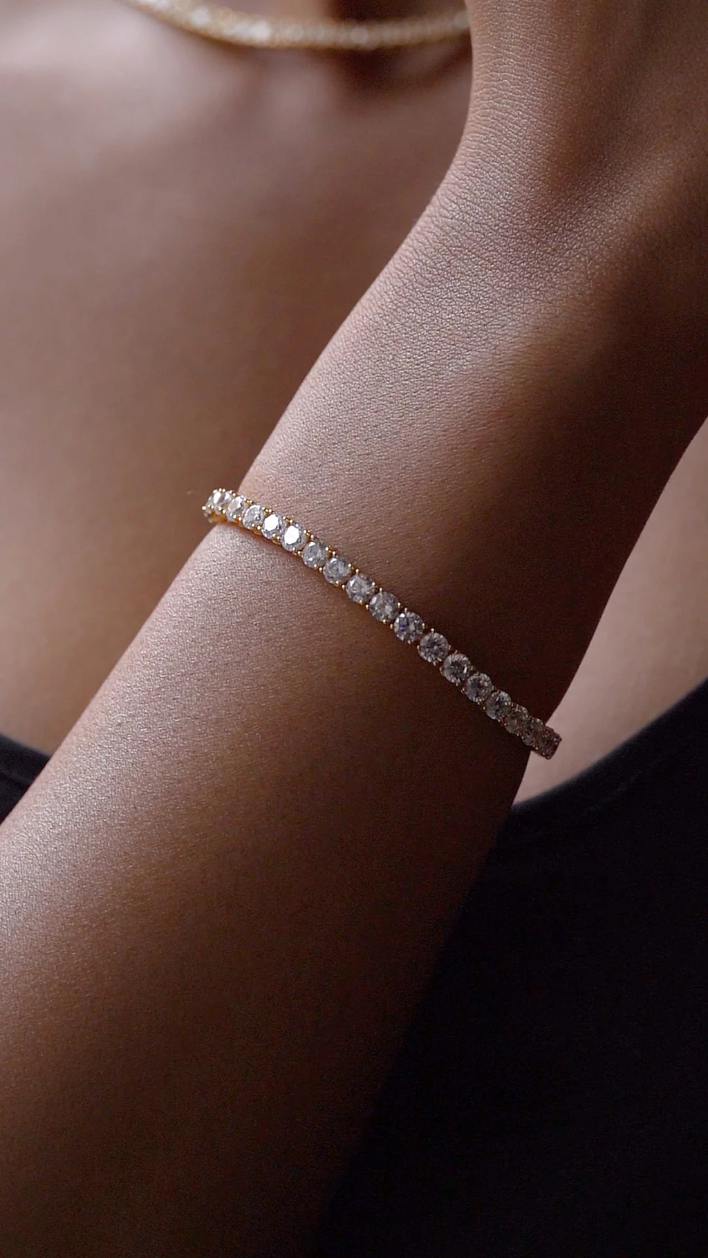 GOLD VIANNE TENNIS BRACELET 4mm