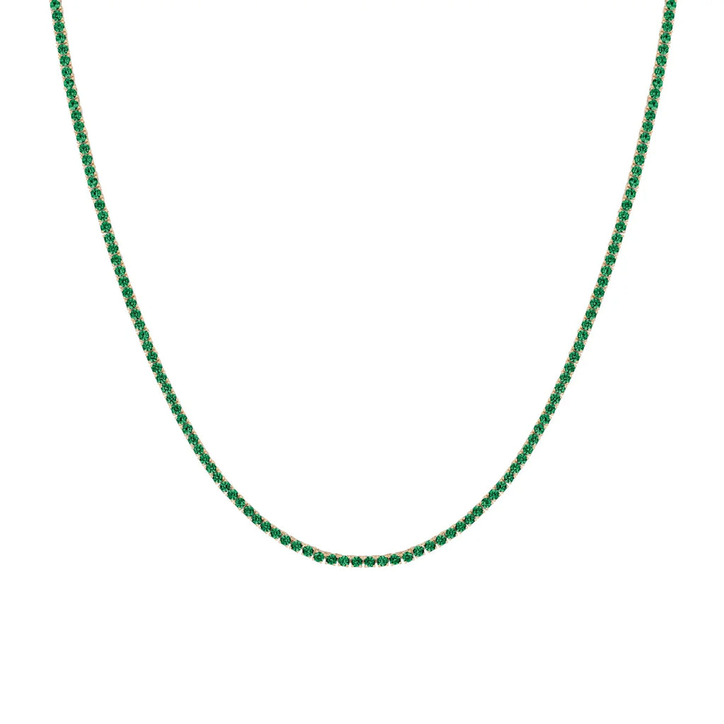 GREEN EMERALD TENNIS NECKLACE