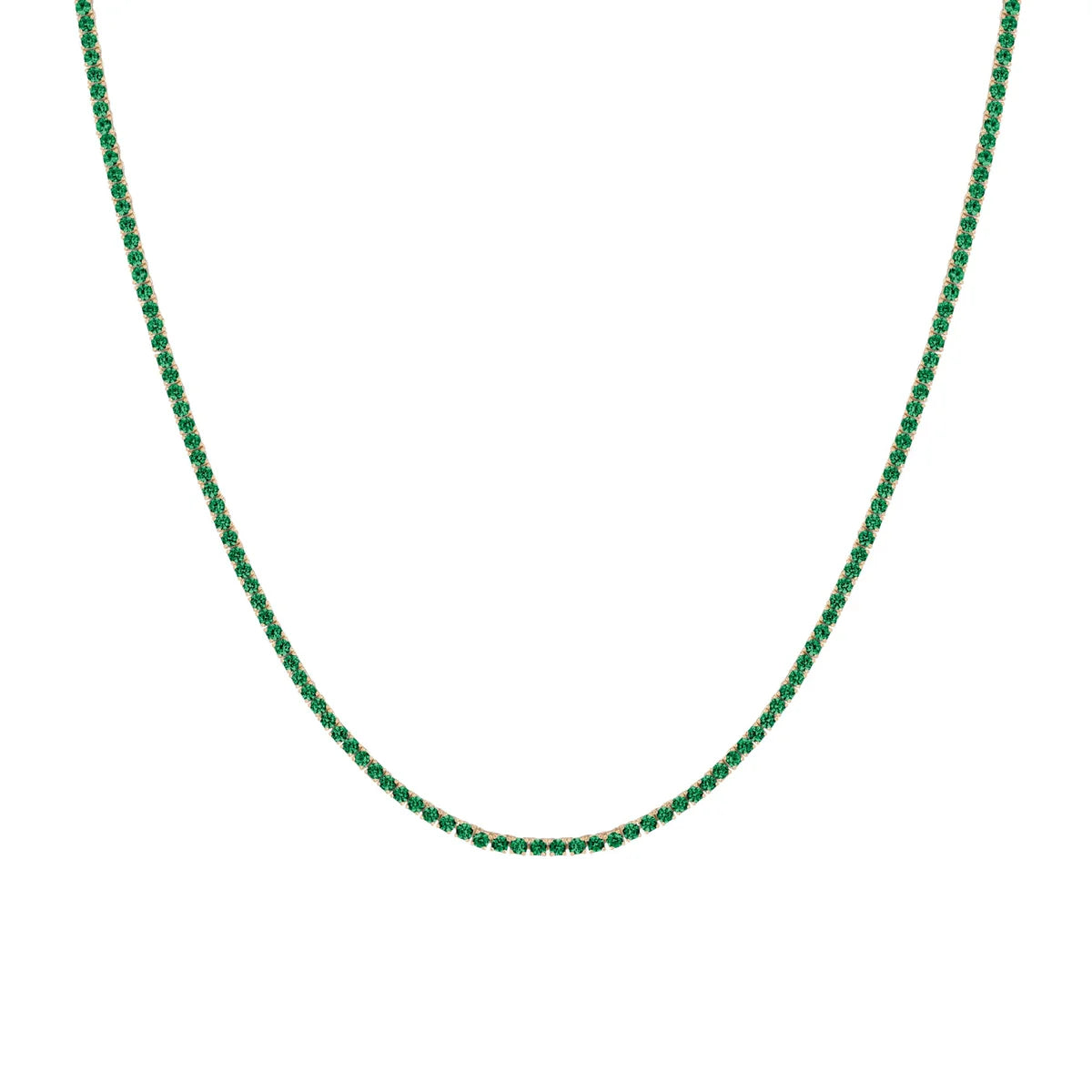GREEN EMERALD TENNIS NECKLACE