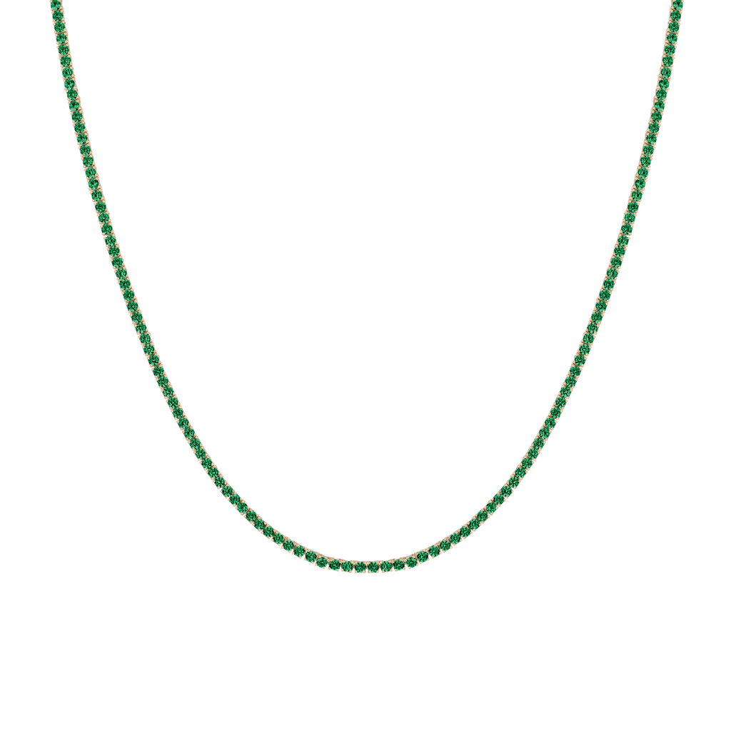 GREEN EMERALD TENNIS NECKLACE