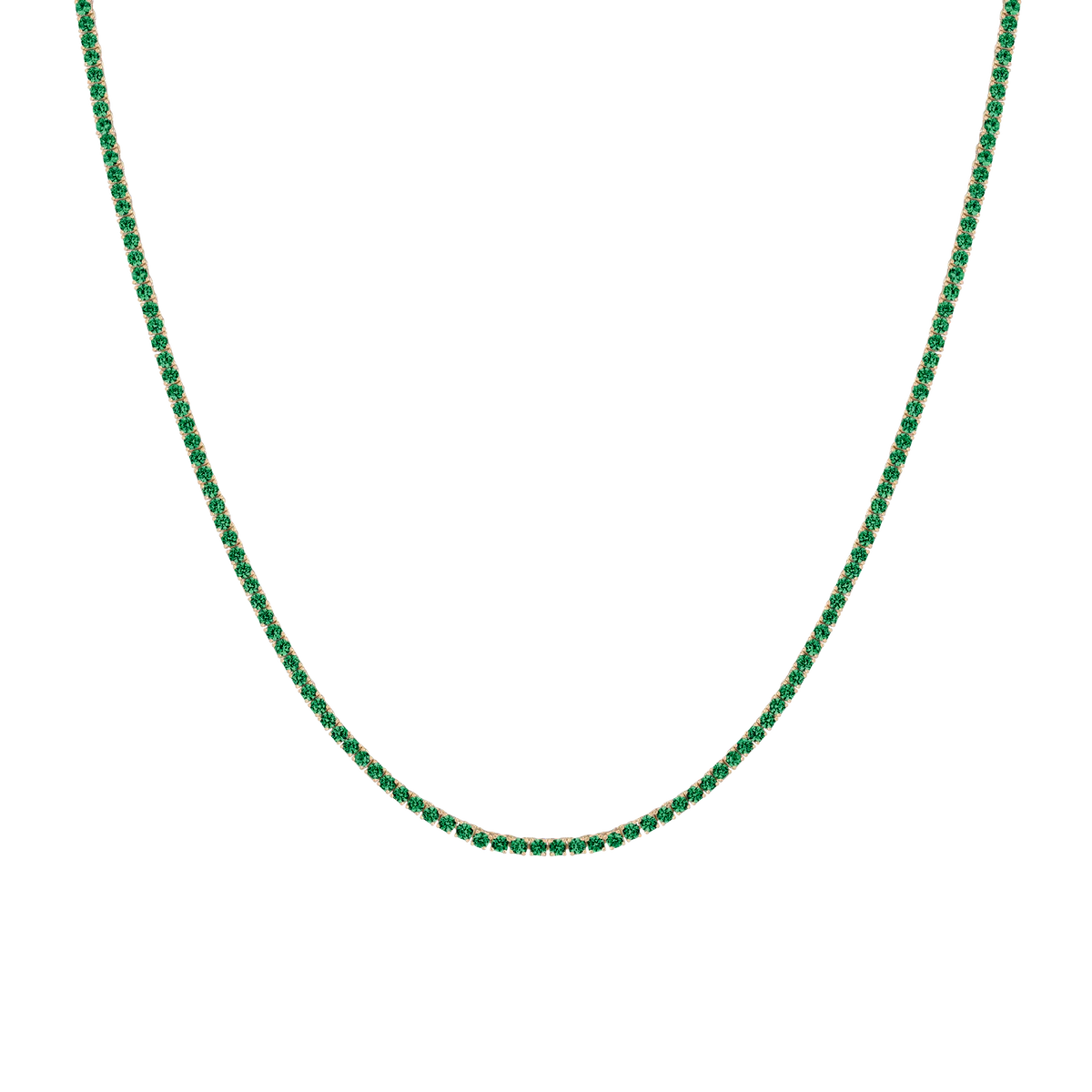 GREEN EMERALD TENNIS NECKLACE