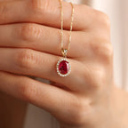 Sleeping Beauty Garnet Stone Necklace