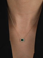 Emerald Stone Necklace Gold Plated