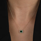 Emerald Stone Necklace Gold Plated
