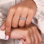 White Emerald Cut Band