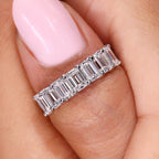 White Emerald Cut Band