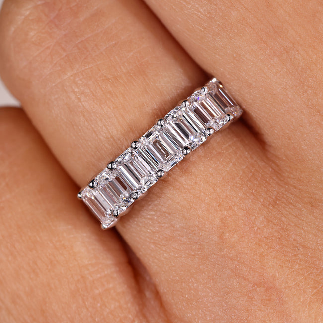 White Emerald Cut Band