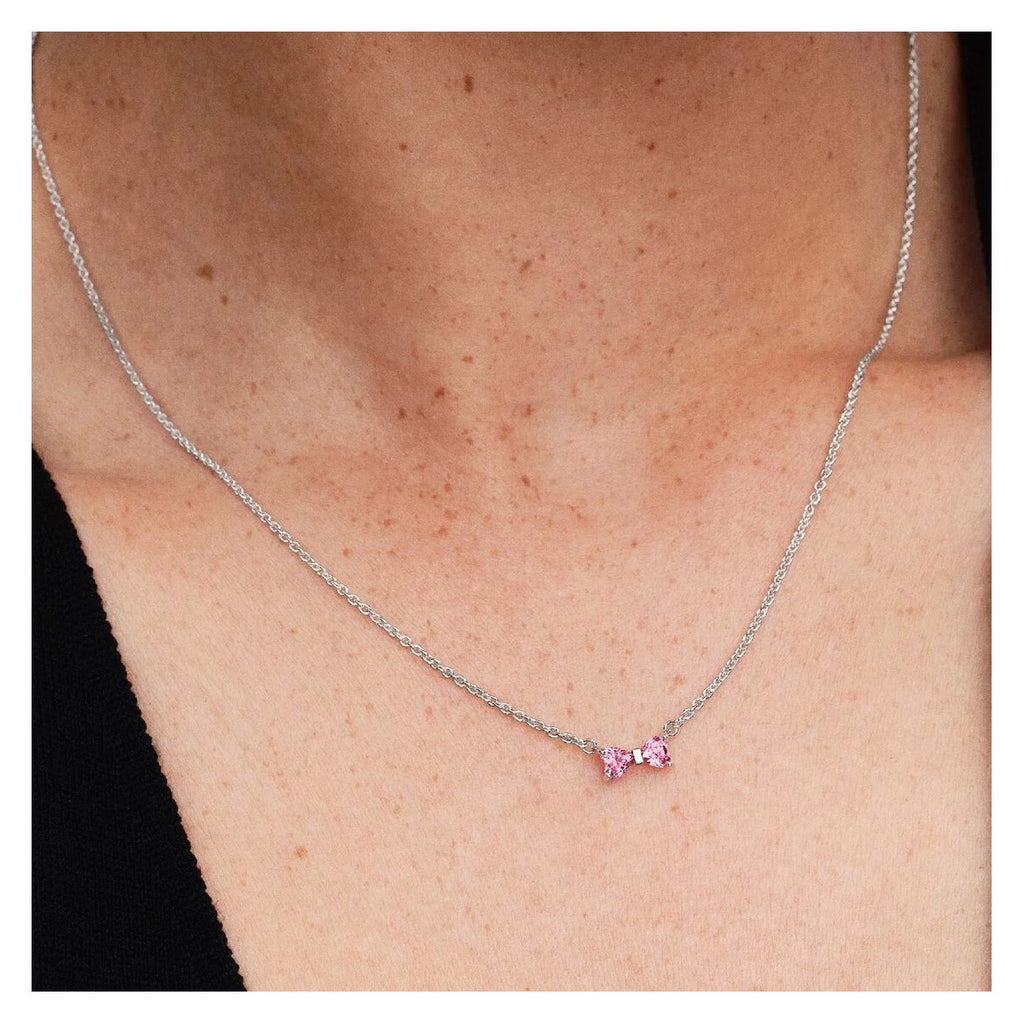 Pink Bow Necklace