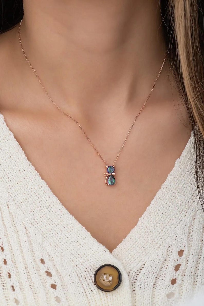 Iridescent Cat Necklace