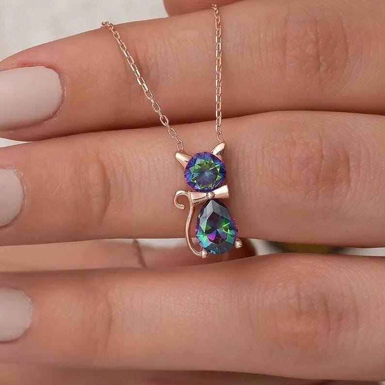 Iridescent Cat Necklace