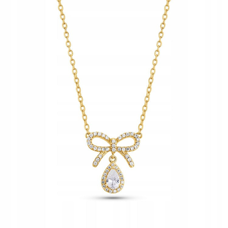 Bow with pear Necklace