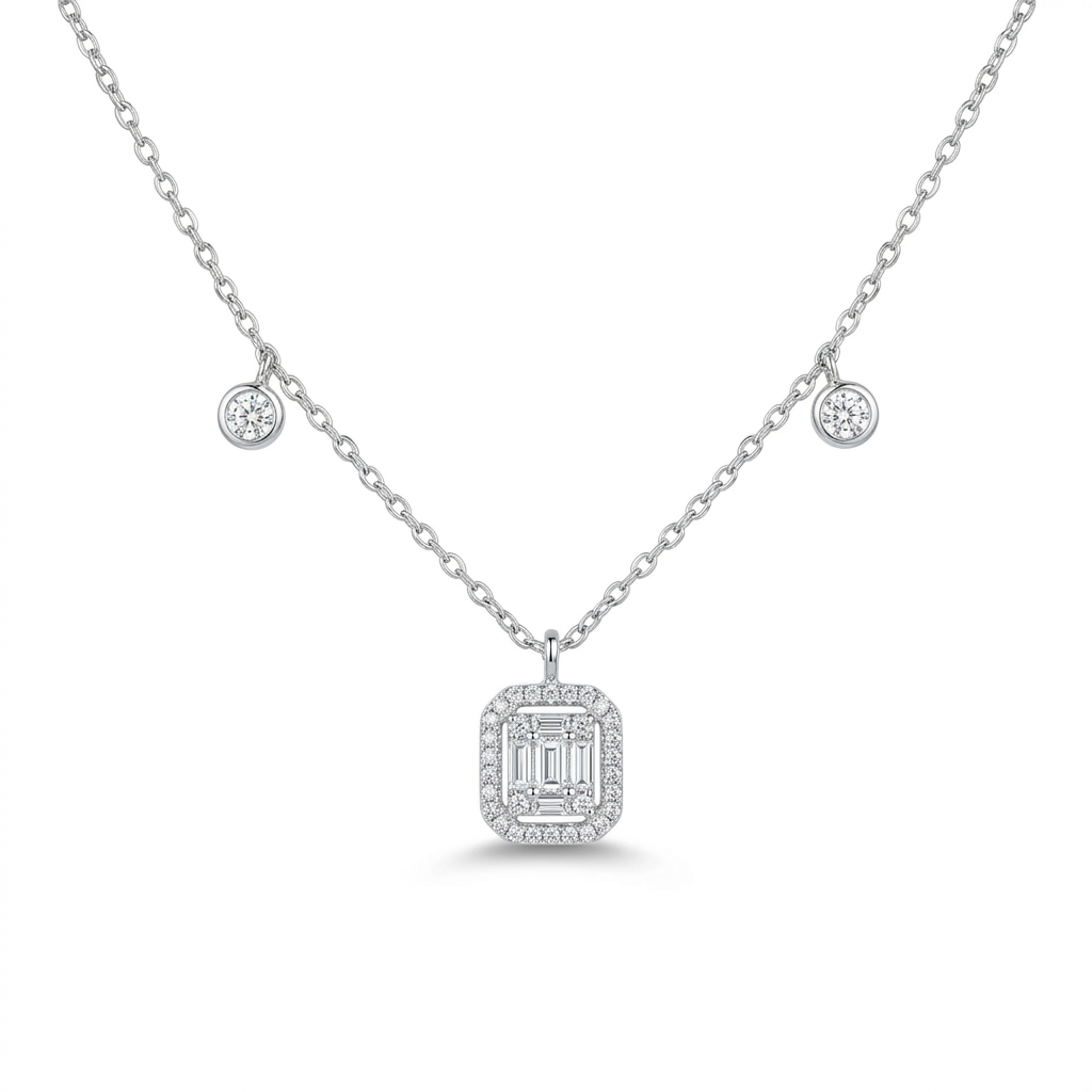 Baguette Lumina Droplet Necklace