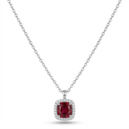 Ruby Glow Silver Necklace