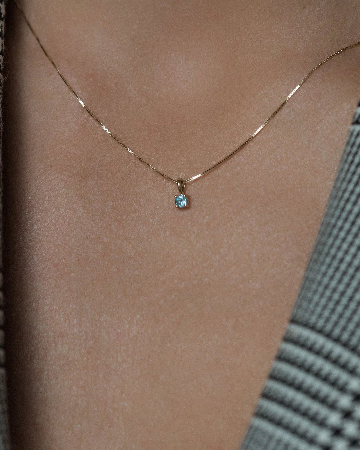 Aquamarine Birthstone Necklace