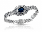Blue Sapphire - Vampire Bracelet - Sterling Silver 925