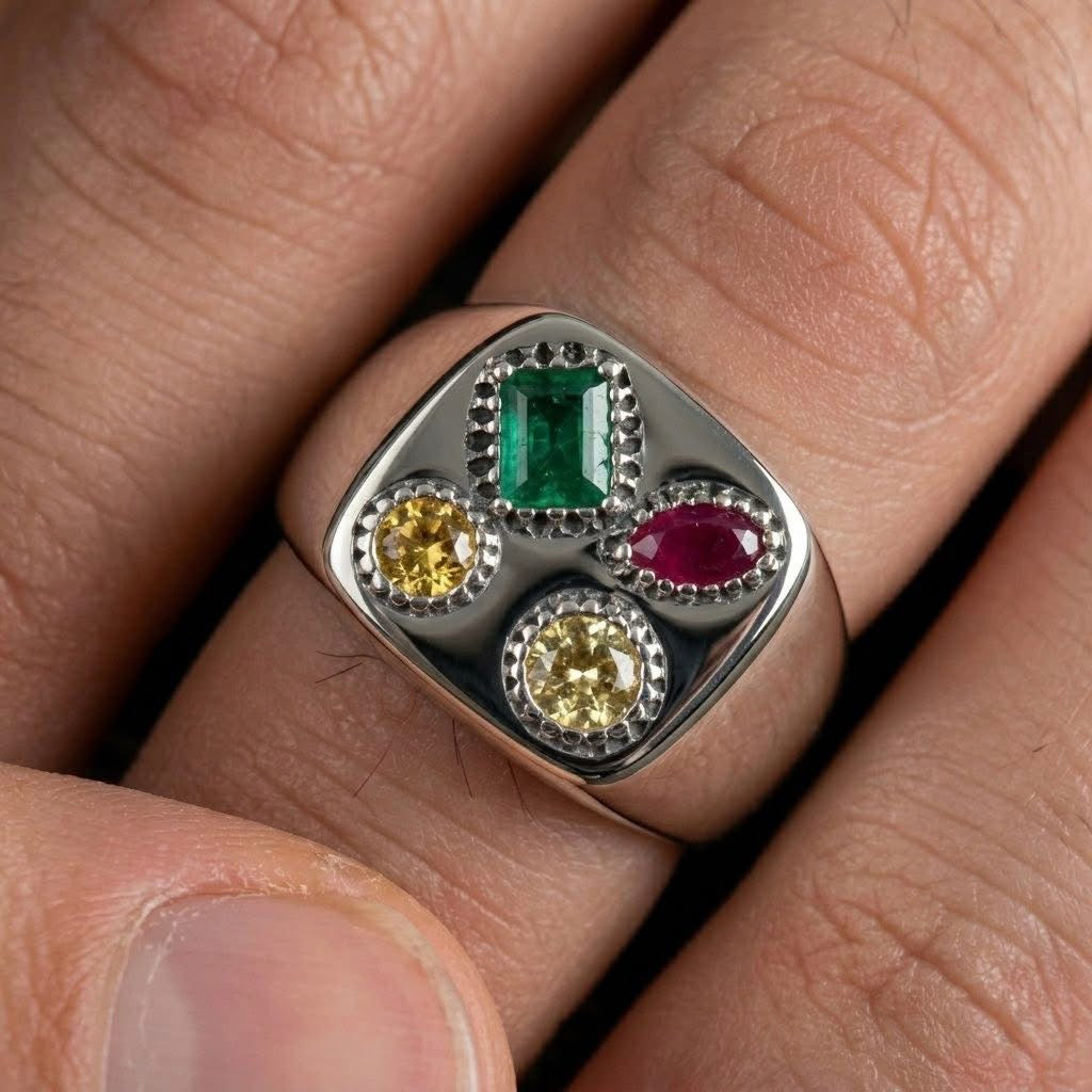 Gem Signature Ring - S925 Sterling Silver