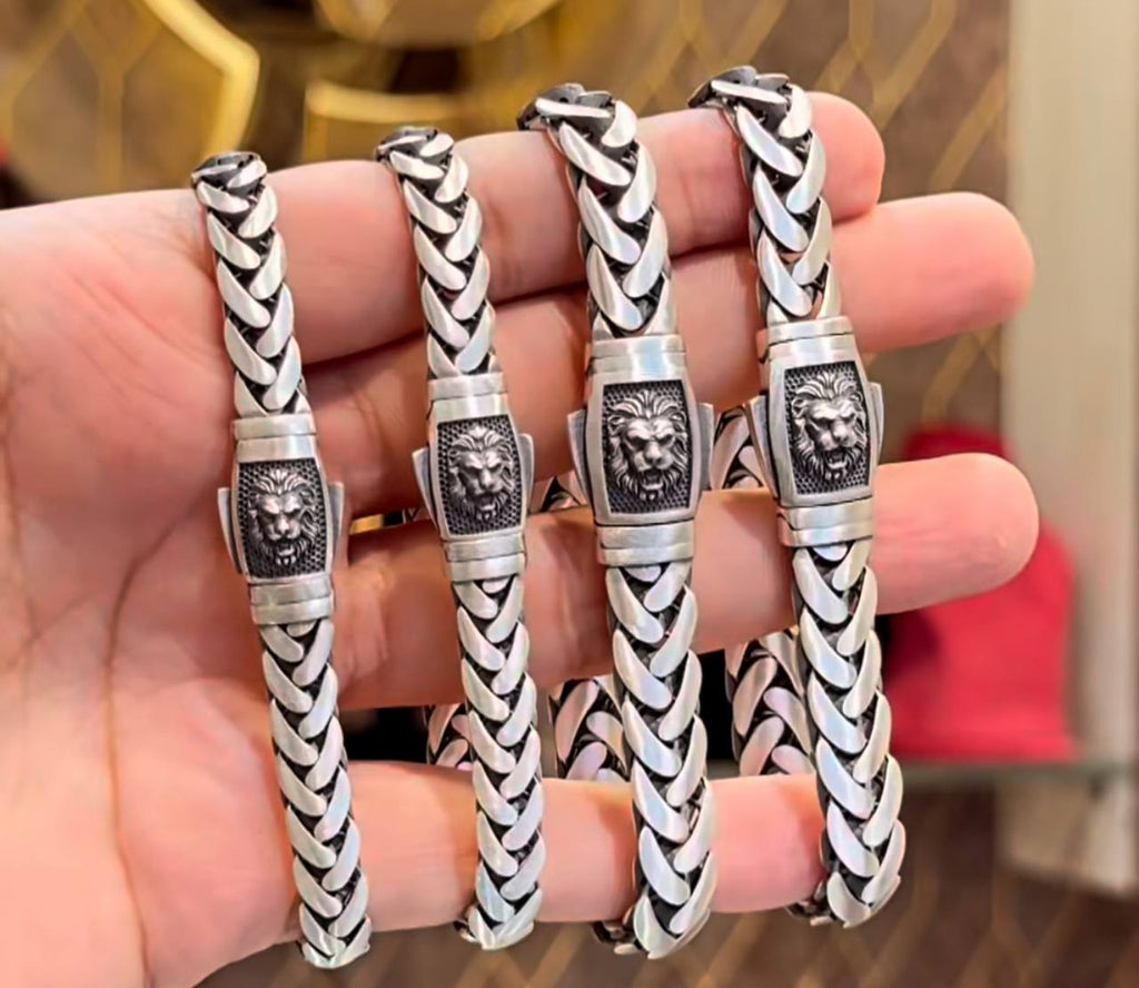 Lion Buckle Bracelet- S925 Sterling Silver