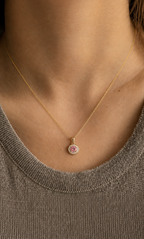 Rosé Halo Necklace