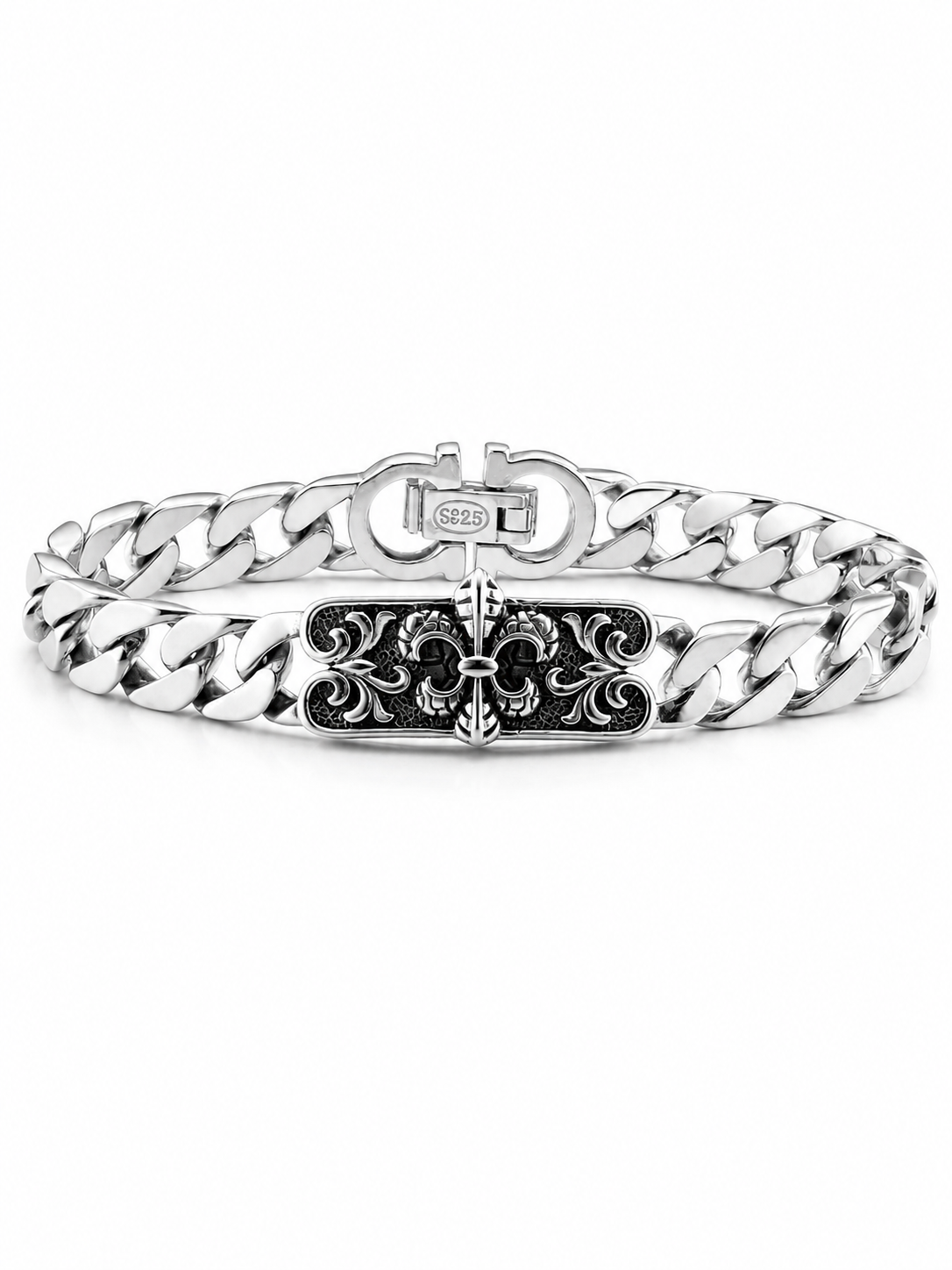 Royal Cross  Eye Bracelet in Sterling Silver 925s