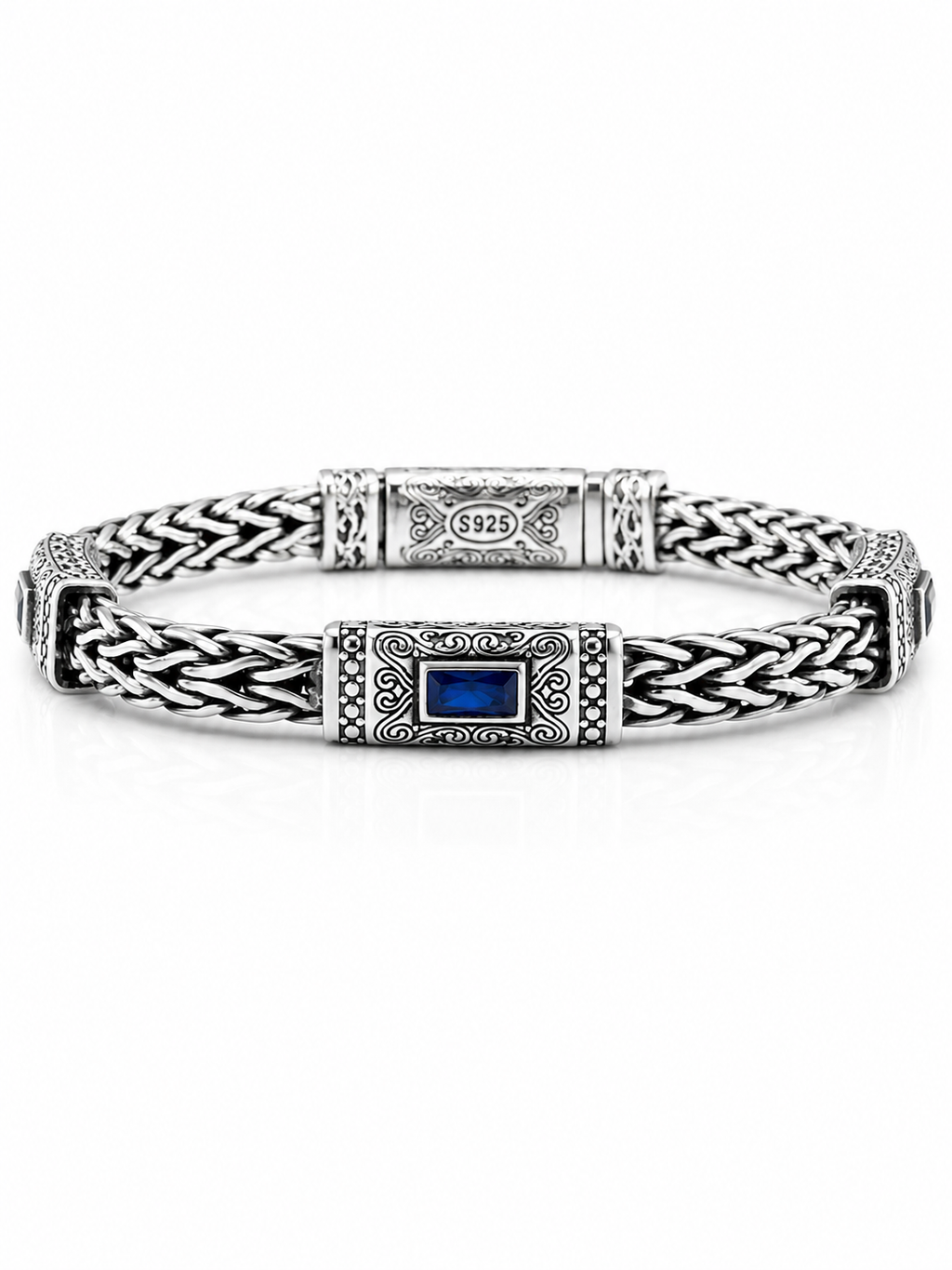 Sapphire Crown Bracelet in Sterling Silver 925s