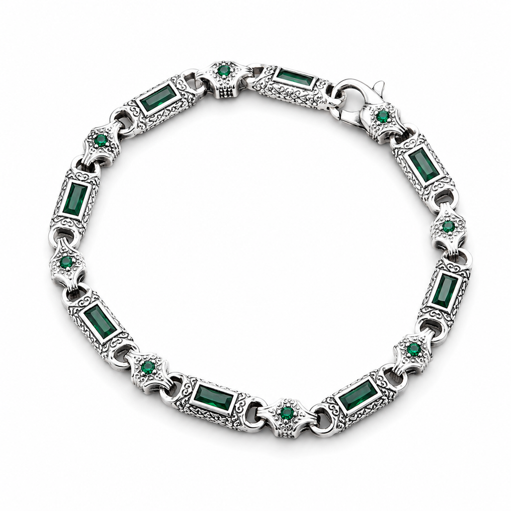 Emerald Legacy Bracelet in Sterling Silver 925s