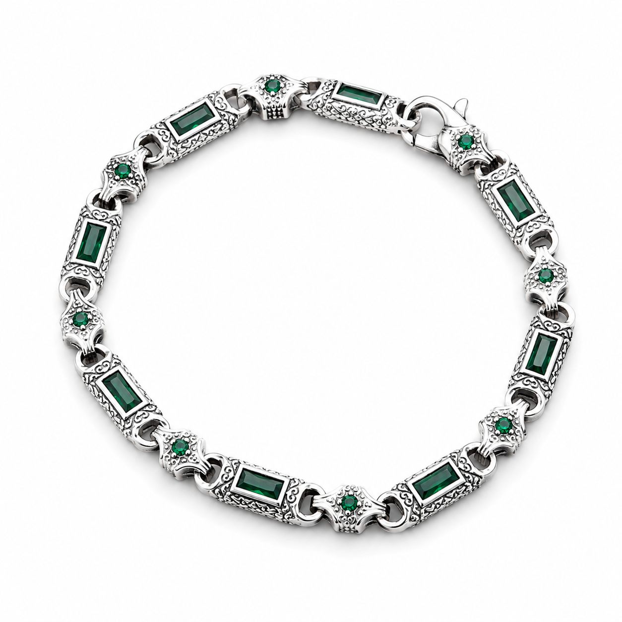 Emerald Legacy Bracelet in Sterling Silver 925s