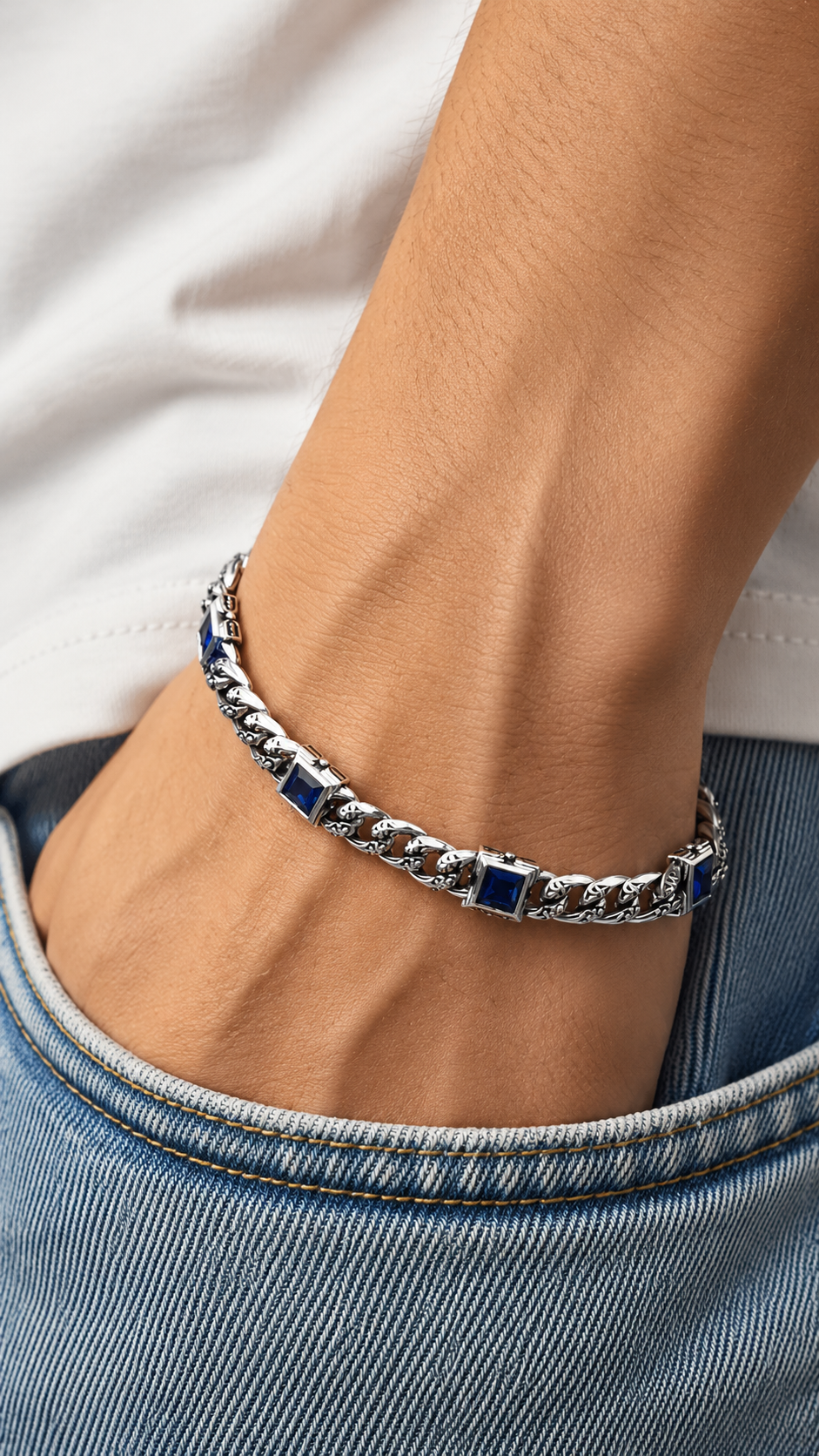 Neptune Square Bracelet - S925 Sterling Silver