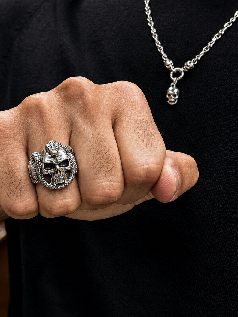 Cobra Skull Ring - S925 Sterling Silver