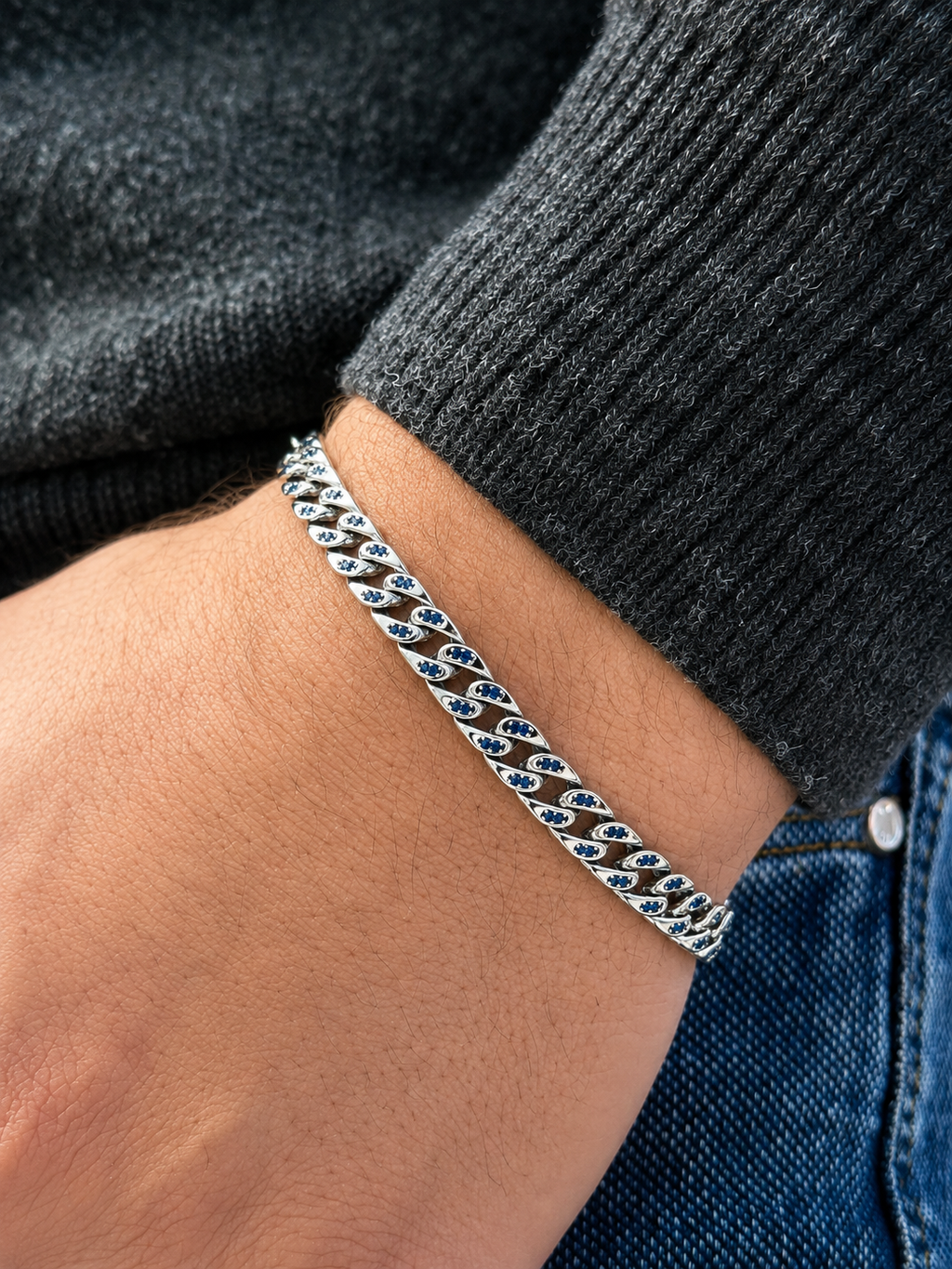 Azure Link Bracelet in Sterling Silver 925s