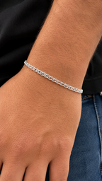 Infinity Line Bracelet for Men's Sterling Silver 925s(20cm)