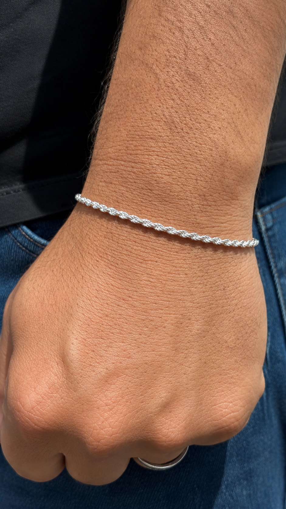 Thin Robe Bracelet for Men's Sterling Silver 925s