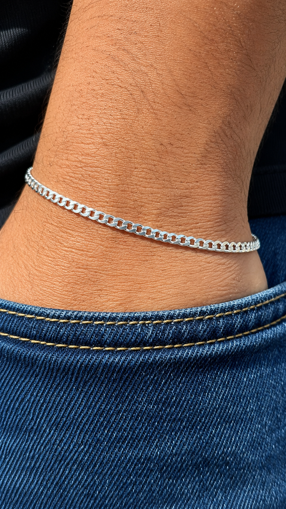 Thin Gourmet Bracelet for Men's Sterling Silver 925s