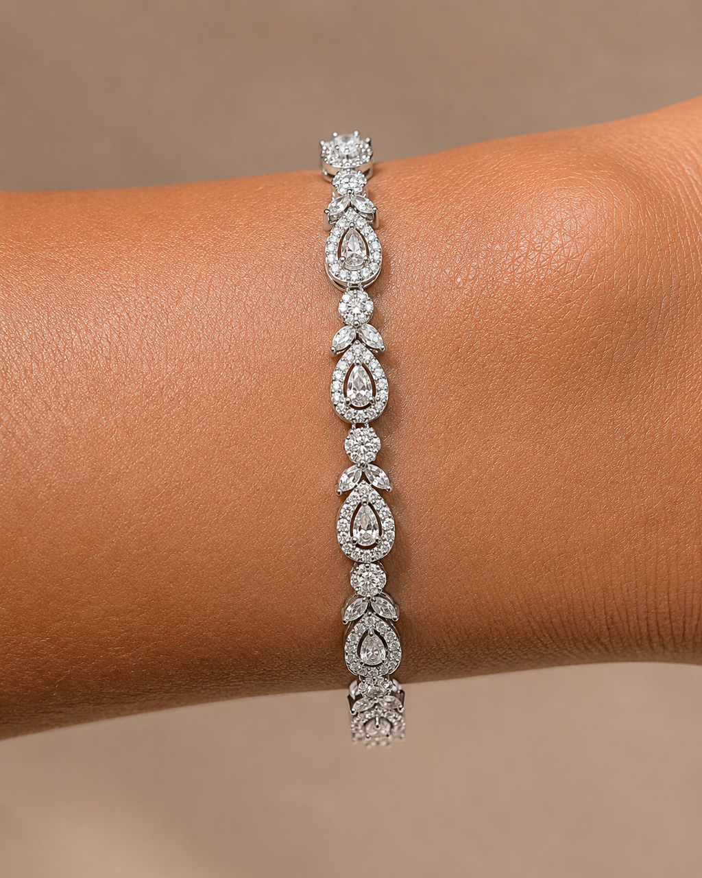 Multi Shape Zircon Silver Bracelet