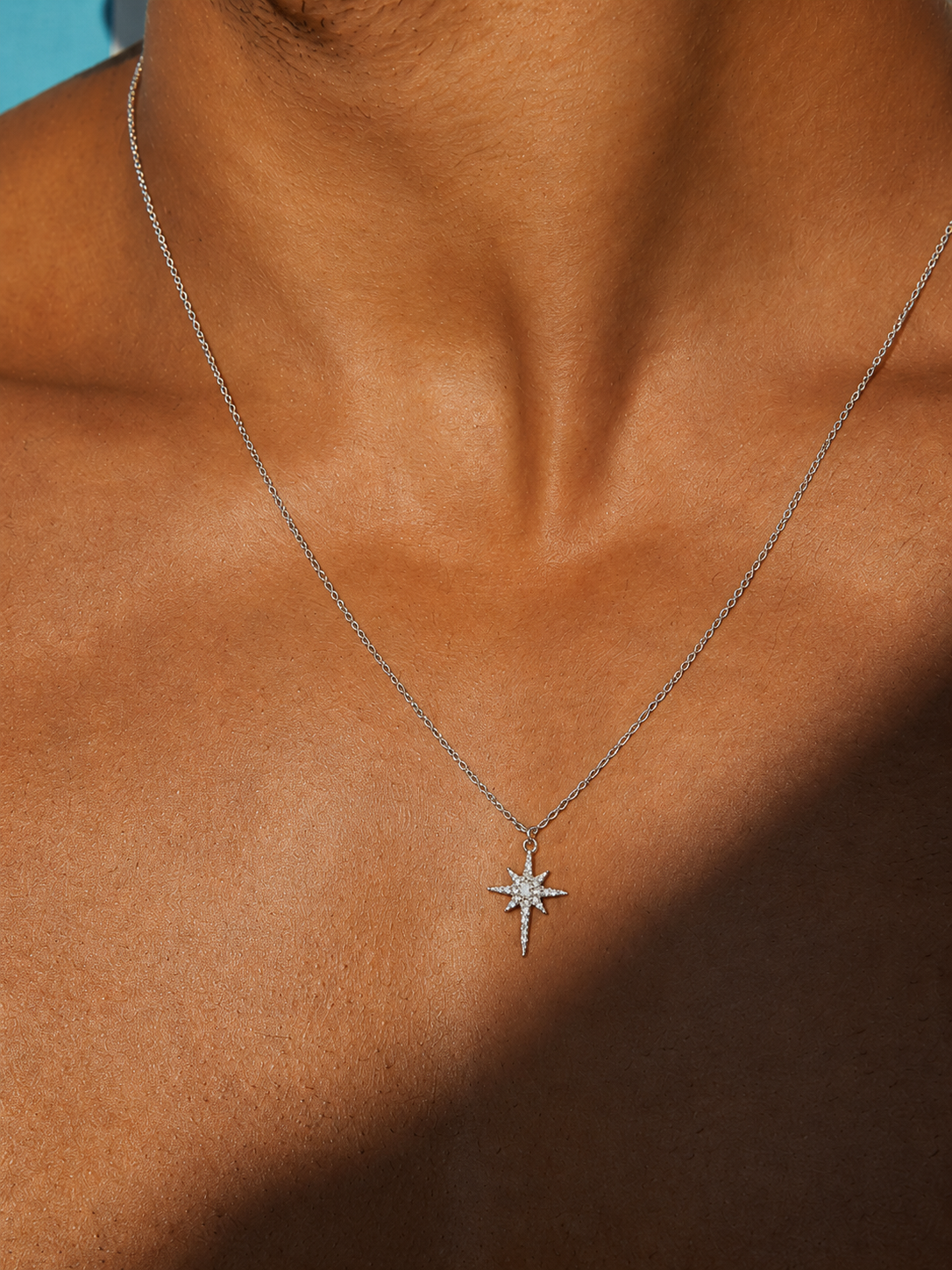 North Star Necklace -Pure Sterling Silver 925s-(55cm)