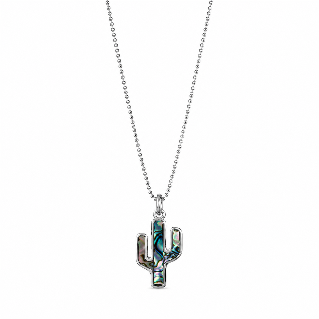 Aurora Cactus Necklace -Pure Sterling Silver 925s