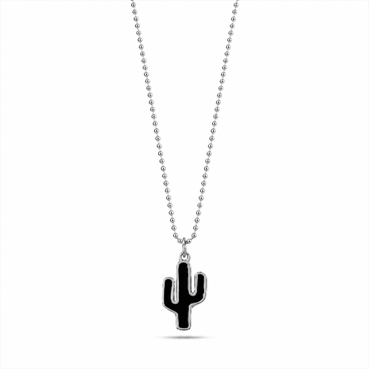 Midnight Cactus Necklace -Pure Sterling Silver 925s