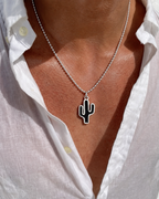 Midnight Cactus Necklace -Pure Sterling Silver 925s