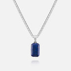 Blue Lapis Lazuli Necklace -Pure Sterling Silver 925s-(60cm)
