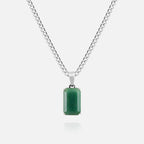 Green Aventurine Necklace -Pure Sterling Silver 925s-(60cm)