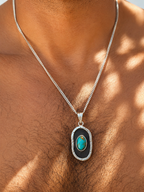 Turquoise Nomad Necklace -Pure Sterling Silver 925s-(60cm)