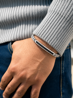 Onyx Rail Bracelet - S925 Sterling Silver