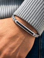 Onyx Rail Bracelet - S925 Sterling Silver